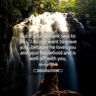 Picture 05 - Deuteronomy 15:16 BSB - But if your servant says to you, ‘I do not want - Bible Verse Picture