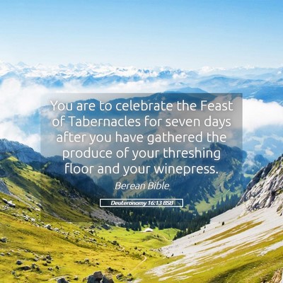 Picture 05 - Deuteronomy 16:13 BSB - You are to celebrate the Feast of Tabernacles for - Bible Verse Picture