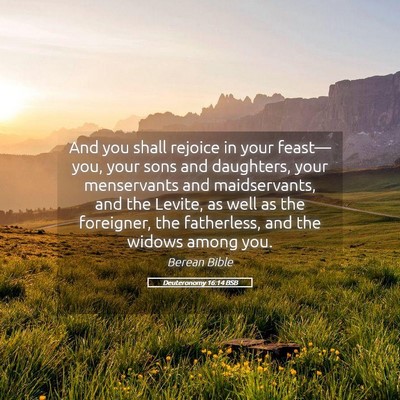 Picture 05 - Deuteronomy 16:14 BSB - And you shall rejoice in your feast—you, your - Bible Verse Picture