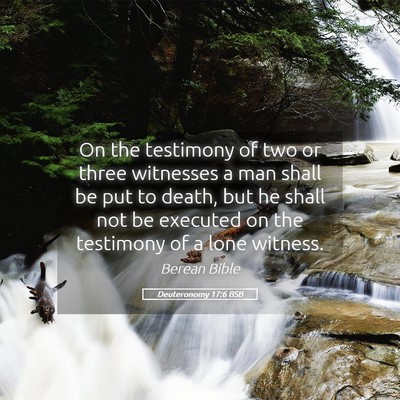 Picture 05 - Deuteronomy 17:6 BSB - On the testimony of two or three witnesses a man - Bible Verse Picture