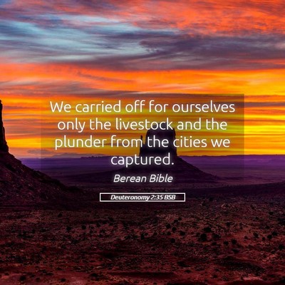 Picture 05 - Deuteronomy 2:35 BSB - We carried off for ourselves only the livestock - Bible Verse Picture