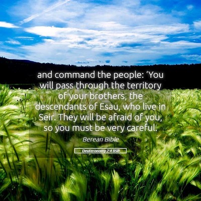Picture 05 - Deuteronomy 2:4 BSB - and command the people: ‘You will pass through - Bible Verse Picture