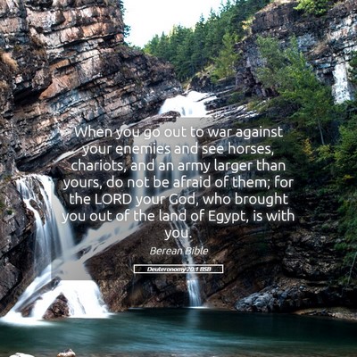 Picture 05 - Deuteronomy 20:1 BSB - When you go out to war against your enemies and - Bible Verse Picture