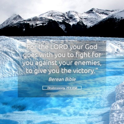 Picture 05 - Deuteronomy 20:4 BSB - For the LORD your God goes with you to fight for - Bible Verse Picture