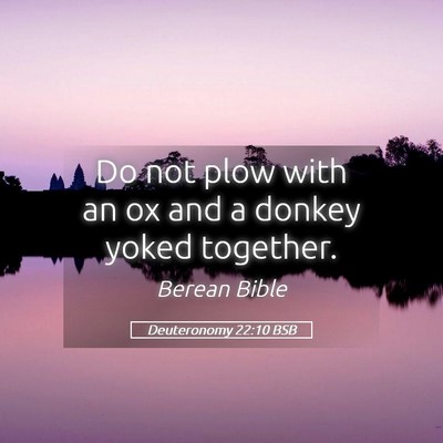 Picture 05 - Deuteronomy 22:10 BSB - Do not plow with an ox and a donkey yoked - Bible Verse Picture