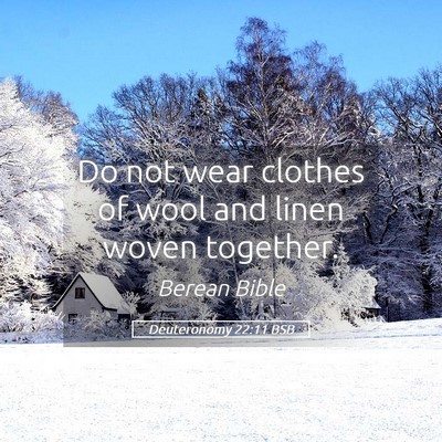 Picture 05 - Deuteronomy 22:11 BSB - Do not wear clothes of wool and linen woven - Bible Verse Picture