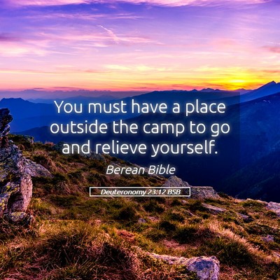 Picture 05 - Deuteronomy 23:12 BSB - You must have a place outside the camp to go and - Bible Verse Picture