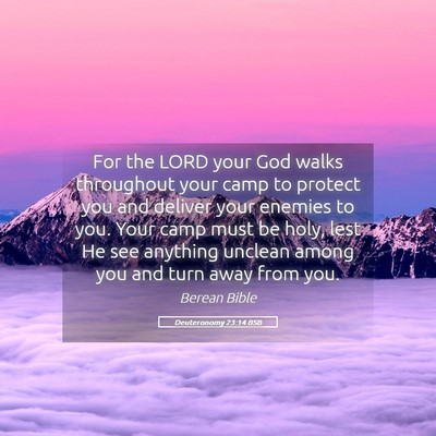 Picture 05 - Deuteronomy 23:14 BSB - For the LORD your God walks throughout your camp - Bible Verse Picture