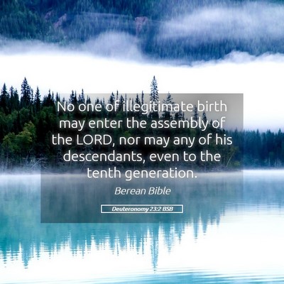 Picture 05 - Deuteronomy 23:2 BSB - No one of illegitimate birth may enter the - Bible Verse Picture
