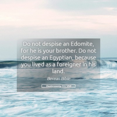 Picture 05 - Deuteronomy 23:7 BSB - Do not despise an Edomite, for he is your - Bible Verse Picture