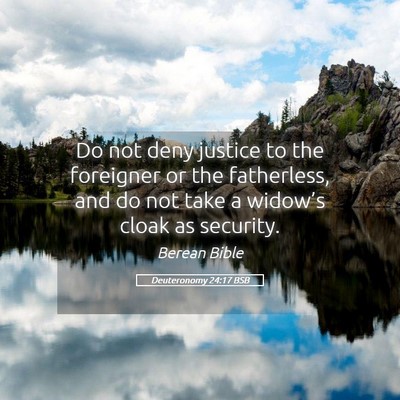 Picture 05 - Deuteronomy 24:17 BSB - Do not deny justice to the foreigner or the - Bible Verse Picture