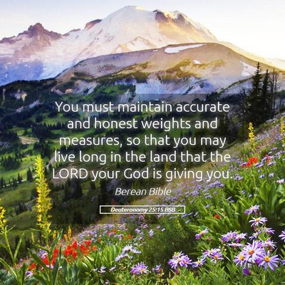 Picture 05 - Deuteronomy 25:15 BSB - You must maintain accurate and honest weights and - Bible Verse Picture