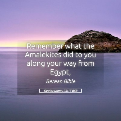 Picture 05 - Deuteronomy 25:17 BSB - Remember what the Amalekites did to you along - Bible Verse Picture