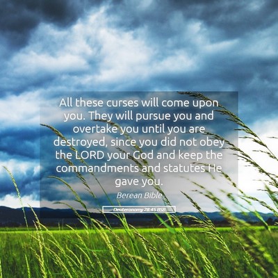 Picture 05 - Deuteronomy 28:45 BSB - All these curses will come upon you. They will - Bible Verse Picture