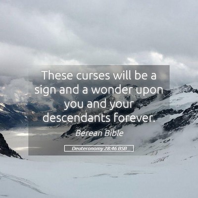 Picture 05 - Deuteronomy 28:46 BSB - These curses will be a sign and a wonder upon you - Bible Verse Picture