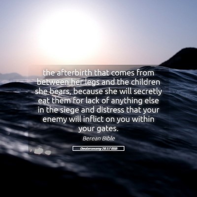 Picture 05 - Deuteronomy 28:57 BSB - the afterbirth that comes from between her legs - Bible Verse Picture
