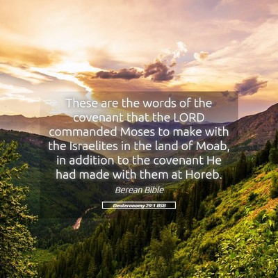 Picture 05 - Deuteronomy 29:1 BSB - These are the words of the covenant that the LORD - Bible Verse Picture