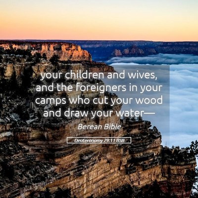 Picture 05 - Deuteronomy 29:11 BSB - your children and wives, and the foreigners in - Bible Verse Picture