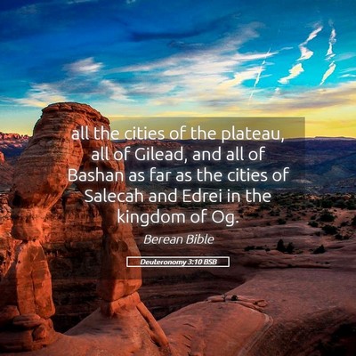 Picture 05 - Deuteronomy 3:10 BSB - all the cities of the plateau, all of Gilead, and - Bible Verse Picture
