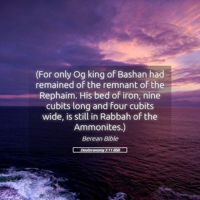 Picture 05 - Deuteronomy 3:11 BSB - (For only Og king of Bashan had remained of the - Bible Verse Picture