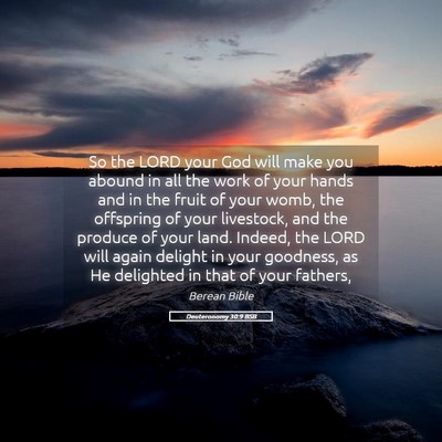 Picture 05 - Deuteronomy 30:9 BSB - So the LORD your God will make you abound in all - Bible Verse Picture