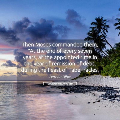 Picture 05 - Deuteronomy 31:10 BSB - Then Moses commanded them, “At the end of every - Bible Verse Picture
