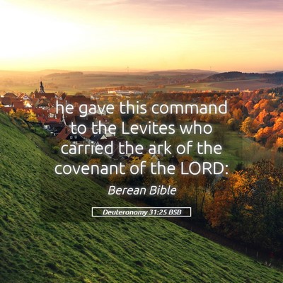 Picture 05 - Deuteronomy 31:25 BSB - he gave this command to the Levites who carried - Bible Verse Picture