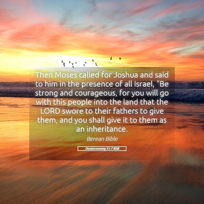 Picture 05 - Deuteronomy 31:7 BSB - Then Moses called for Joshua and said to him in - Bible Verse Picture