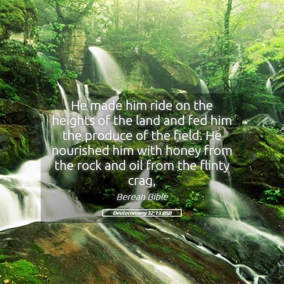 Picture 05 - Deuteronomy 32:13 BSB - He made him ride on the heights of the land and - Bible Verse Picture