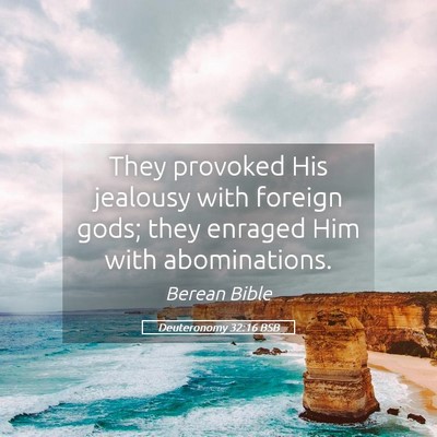 Picture 05 - Deuteronomy 32:16 BSB - They provoked His jealousy with foreign gods; - Bible Verse Picture