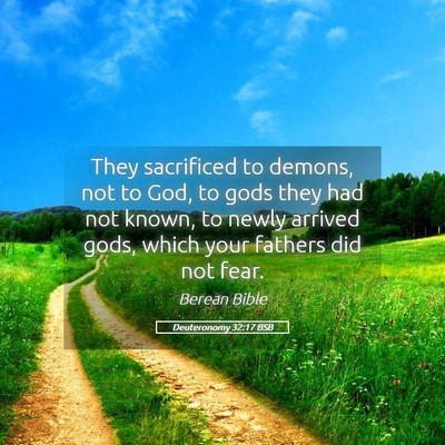 Picture 05 - Deuteronomy 32:17 BSB - They sacrificed to demons, not to God, to gods - Bible Verse Picture