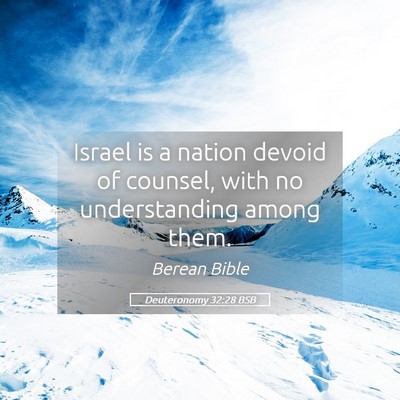 Picture 05 - Deuteronomy 32:28 BSB - Israel is a nation devoid of counsel, with no - Bible Verse Picture