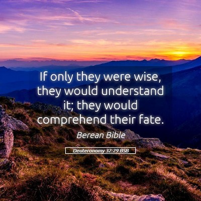 Picture 05 - Deuteronomy 32:29 BSB - If only they were wise, they would understand it; - Bible Verse Picture