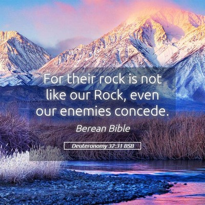 Picture 05 - Deuteronomy 32:31 BSB - For their rock is not like our Rock, even our - Bible Verse Picture