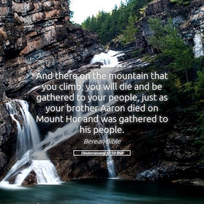 Picture 05 - Deuteronomy 32:50 BSB - And there on the mountain that you climb, you - Bible Verse Picture