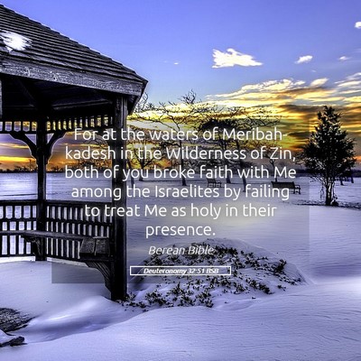 Picture 05 - Deuteronomy 32:51 BSB - For at the waters of Meribah-kadesh in the - Bible Verse Picture