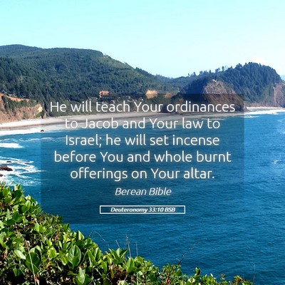 Picture 05 - Deuteronomy 33:10 BSB - He will teach Your ordinances to Jacob and Your - Bible Verse Picture