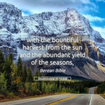 Picture 05 - Deuteronomy 33:14 BSB - with the bountiful harvest from the sun and the - Bible Verse Picture