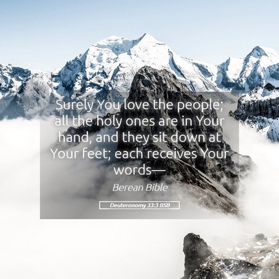 Picture 05 - Deuteronomy 33:3 BSB - Surely You love the people; all the holy ones are - Bible Verse Picture