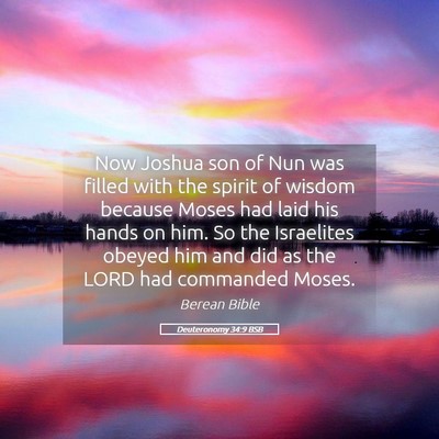 Picture 05 - Deuteronomy 34:9 BSB - Now Joshua son of Nun was filled with the spirit - Bible Verse Picture