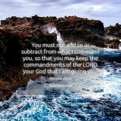 Picture 05 - Deuteronomy 4:2 BSB - You must not add to or subtract from what I - Bible Verse Picture