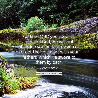Picture 05 - Deuteronomy 4:31 BSB - For the LORD your God is a merciful God; He will - Bible Verse Picture
