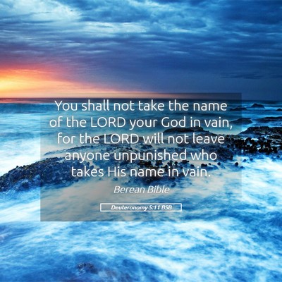 Picture 05 - Deuteronomy 5:11 BSB - You shall not take the name of the LORD your God - Bible Verse Picture