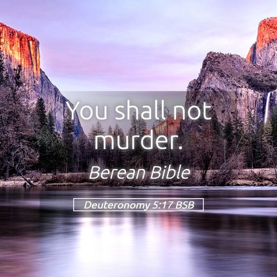 Picture 05 - Deuteronomy 5:17 BSB - You shall not - Bible Verse Picture