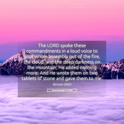 Picture 05 - Deuteronomy 5:22 BSB - The LORD spoke these commandments in a loud voice - Bible Verse Picture
