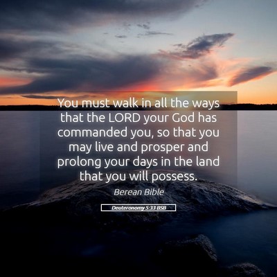 Picture 05 - Deuteronomy 5:33 BSB - You must walk in all the ways that the LORD your - Bible Verse Picture