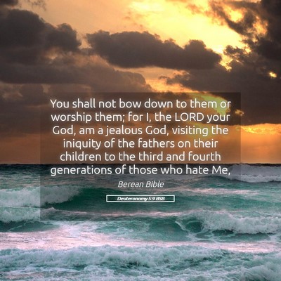 Picture 05 - Deuteronomy 5:9 BSB - You shall not bow down to them or worship them; - Bible Verse Picture