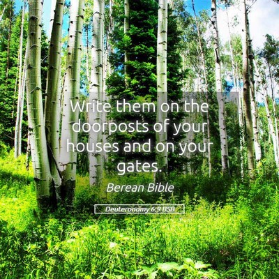 Picture 05 - Deuteronomy 6:9 BSB - Write them on the doorposts of your houses and on - Bible Verse Picture