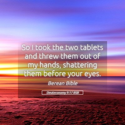 Picture 05 - Deuteronomy 9:17 BSB - So I took the two tablets and threw them out of - Bible Verse Picture