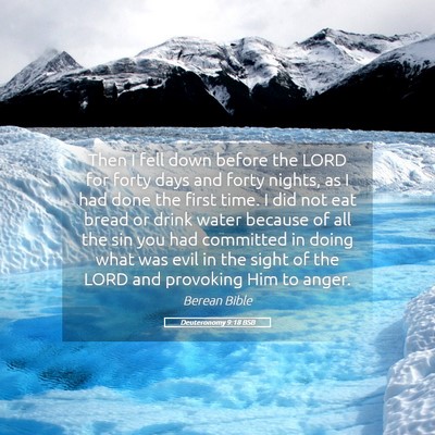 Picture 05 - Deuteronomy 9:18 BSB - Then I fell down before the LORD for forty days - Bible Verse Picture